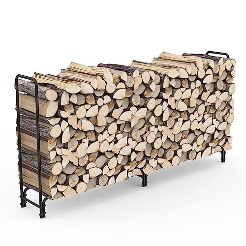 Image of Onlyfire 96" Metal Firewood Rack, Outdoor Heavy Duty Log Stores, Log Rack for Fireplace Wood Storage, 96 * 13.5 * 48.2 inch