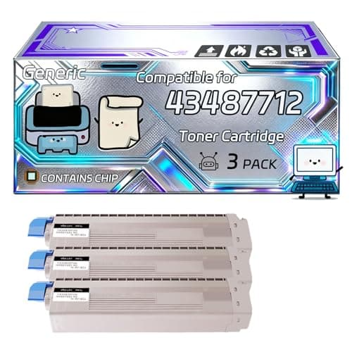 Image of 43487712 43487711 43487710 43487709 Toner Cartridge Compatible for Okidata OKI C8600 C8600dn C8600dtn C8600n C8800dn C8800dtn Printers (3 Pack Black)