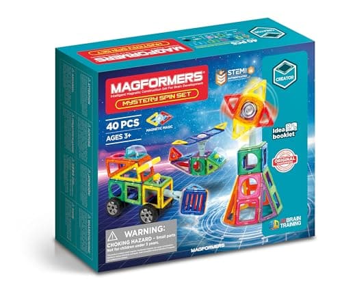 Image of MAGFORMERS Mystery Spin Set 40 Pieces, Magnetic Building Blocks Construction Toy, Colourful 3-99 Years, 279-18