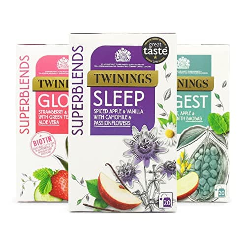 Image of Twinings Superblends Variety Pack, Selection of 3 bestselling blends. 60 tea bags in total.