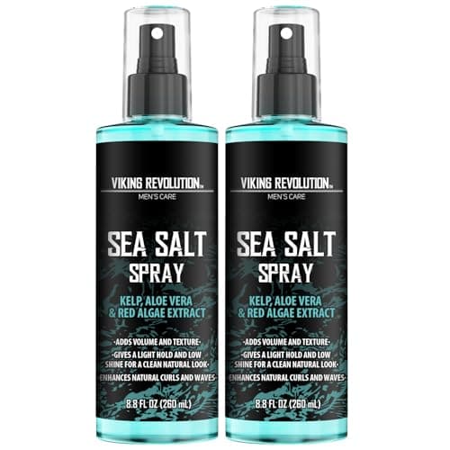 Image of Viking Revolution Sea Salt Spray for Hair Men - Hair Texturizing Sprays with Kelp, Aloe Vera & Red Algae Extract - Surf Sprays to Add Volume and Texture- Sea Salt for Men Beach Hair Spray (2 pack)