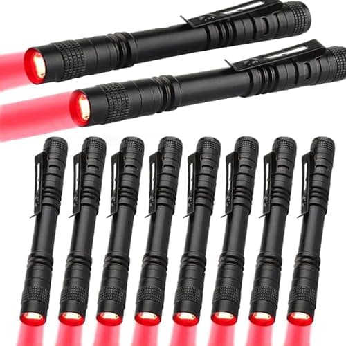 Image of POCKETMAN Red Torch LED Pen Flashlights, Mini, Waterproof Pocket Flashlight with Clip, Small Red Light Flashlights for Work,Astronomy, Aviation, Night Observation (10 pcs)