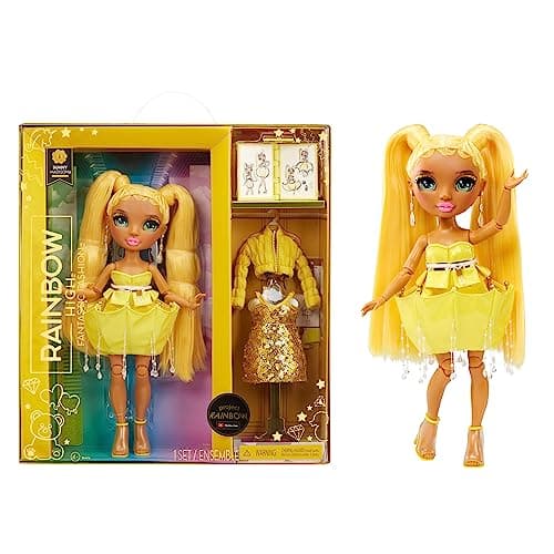 Image of Rainbow High Fantastic Fashion Doll - SUNNY MADISON - Yellow 11” Fashion Doll and Playset with 2 Outfits & Fashion Play Accessories - Great for Kids 4-12 Years Old