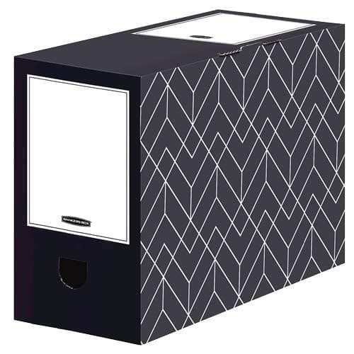 Image of BANKERS BOX 5 Décor 150mm Transfer Box Files - Cardboard Transfer Boxes for Folders Paperwork - W14.5 x H24.4 x D33.3cm - Pack of 5 - Urban Midnight Blue