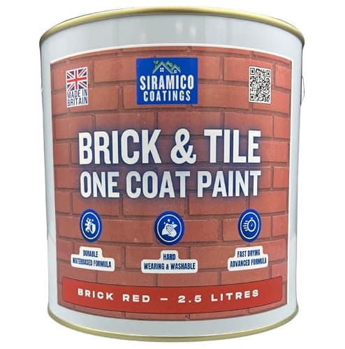 Image of SIRAMICO COATINGS Brick & Tile Paint | 2.5L - Red | Matt Finish | Interior & Exterior Surfaces for Brick, Tile, Concrete & Stone