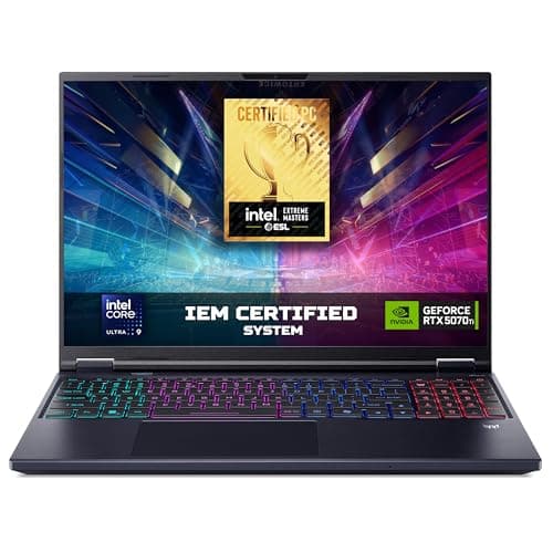 Image of Acer Predator Helios Neo 16 AI PHN16-73 Gaming Laptop - Intel Core Ultra 9 275HX, 16GB, 1TB Gen4 SSD, NVIDIA GeForce RTX 5070Ti, 16" WQXGA 240Hz, Windows 11, Black