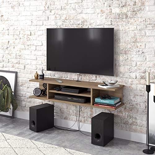 Image of Decorotika Pivot Floating TV Stand Cabinet TV Unit Multimedia Storage Shelf Wall Mount Entertainment Unit (Oak)