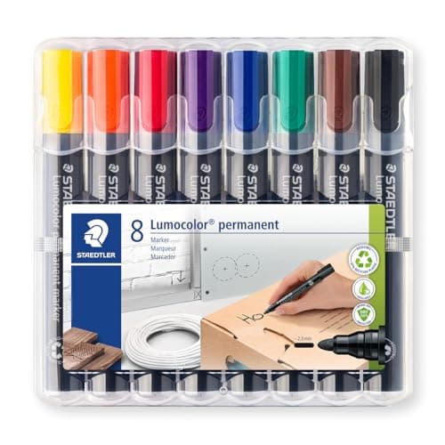 Image of Staedtler Lumocolor 352 WP8 Bullet Tip Permanent Marker - Pack of 8, Assorted Colours