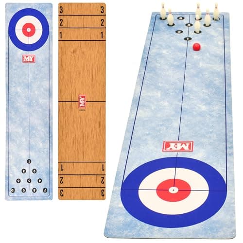 Image of M.Y 3 in 1 Table Top Curling, Bowling, Shuffleboard Portable Family Game
