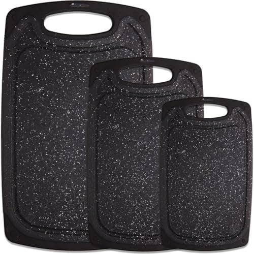 Image of Cutting Boards for Kitchen, Large-Small Cutting Board Set of 3, Dishwasher Safe, Juice Groove, Easy Grip Handle, Non-Slip Rubber Cutting Board