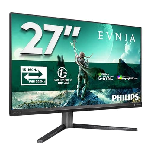Image of Philips Evnia 27M2N3800A - 27 inch 4K Gaming Monitor, IPS, 4K 160 Hz/FHD 320Hz Dual Frame, 0.5 ms, HDR400, G-Sync comp, Height Adjust, Speakers (2x HDMI 2.1, 1x DisplayPort 1.4)