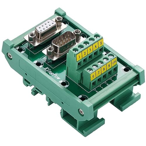 Image of PENGLIN DB9 Male/Female D-SUB DIN Rail Mount Interface Module, RS232 Serial D-Sub 9Pin Port Terminal Block Breakout Board