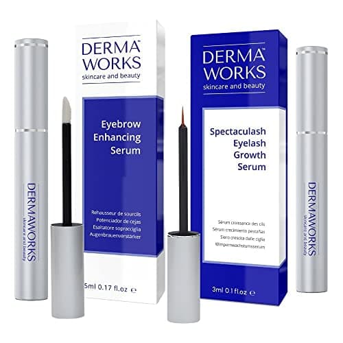 Image of LASH AND BROW SERUM SET - 3ml Lash Serum + 5ml Eyebrow Growth - Longer, fuller Natural Lashes & Thicker, Defined Eyebrows - Brow and Eyelash Growth Enhancer & Conditioner by DERMAWORKS