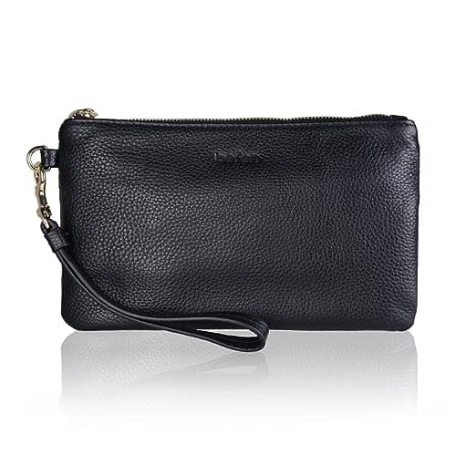Image of befen Wristlet Wallets for Women, Genuine Leather Clutch Wallet Purses and Handbags Credit Card Holder Organizer Ladies Travel Clutch Bags with Wrist Strap