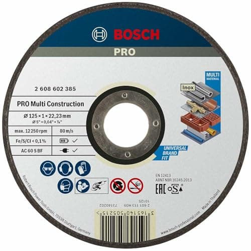 Image of Bosch 1x PRO Multi Construction Cutting Disc for Small Angle Grinder and Bore 22.23 mm (for Stainless steel, Non-ferrous metals, Ø 125 mm, Professional Accessory Small Angle Grinder)