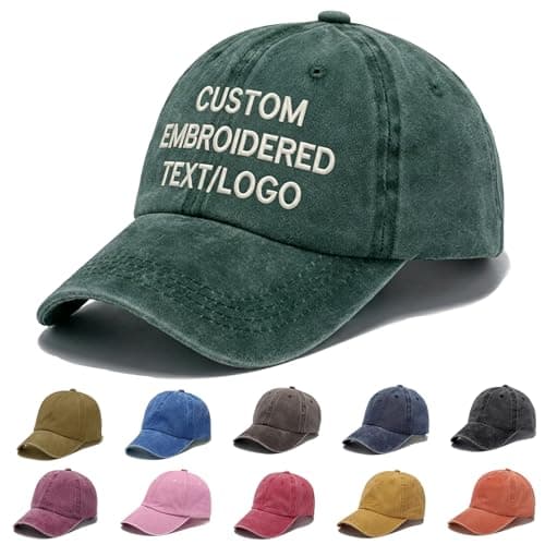 Image of mememom Personalised Baseball Caps with Embroidery Name Text Logo, Baseball Caps for Mens with Adjustable Buckle,Personalised Caps for Adults,Custom Embroidery Hats