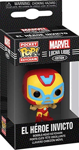 Image of Funko Marvel Luchadores Iron Man - Keychain Novelty Keyring - Collectable Mini Figure - Stocking Filler - Gift Idea - Official Merchandise - Comic Books Fans - Backpack Decor