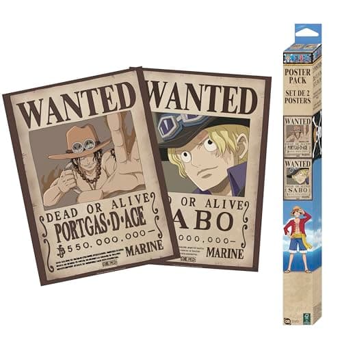 Image of GB eye - One Piece Set of 2 Chibi Posters Wanted Sabo & Ace