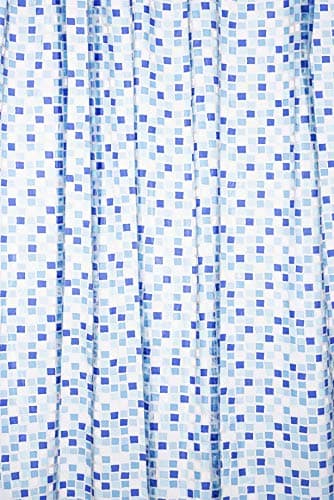 Image of Croydex AE543424 Mosaic PVC Shower Curtain, Blue