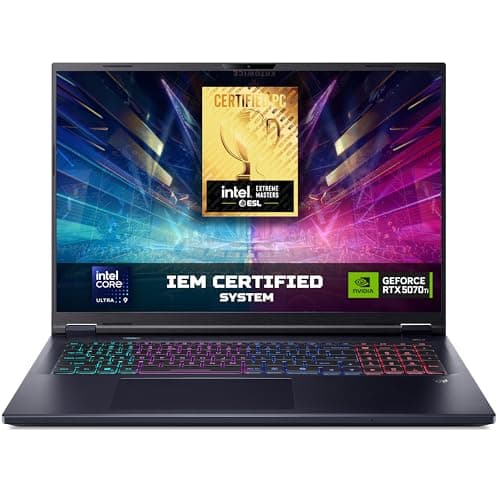 Image of Acer Predator Helios Neo 18 AI PHN18-72 Gaming Laptop - Intel Core Ultra 9 275HX, 16GB, 1TB Gen4 SSD, NVIDIA GeForce RTX 5070Ti, 18" WQXGA 240Hz, Windows 11, Black