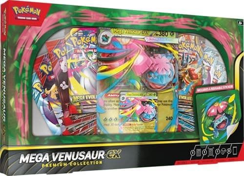 Image of Pokémon TCG: Mega Venusaur ex Premium Collection (1 Foil Promo Card, 1 Oversize Lenticular Promo Card & 8 Booster Packs)