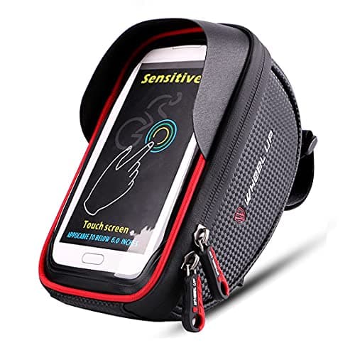 Image of XPhonew Bike Handlebar Bag, Bicycle Phone Mount, Waterproof Cycling Frame Top Tube Pouch Pannier Bike Phone Holder Stand for iPhone 16 15 14 13 12 11 Pro Max XS 8 Plus Samsung Smartphones up to 6.5''