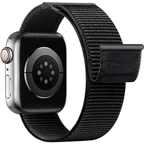 Image of Yoohoo Nylon Straps Compatible with Apple Watch Straps 38mm 40mm 41mm 42mm(Series 10) Women Men,Upgraded Soft Nylon Strap Replacement Bands for iWatch Series 11 10 9 8 7 6 5 4 3 2 1 SE3 Ultra3/Black