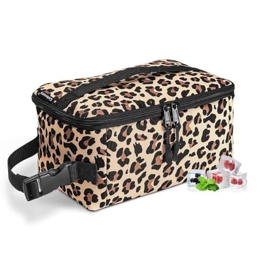 Image of Cerbonny Small Lunch Box,Freezable Snack Bag for Adults & Kids,Freezable Lunch Box,Small Cooler Bag for Work School Travel(Leopard Print)