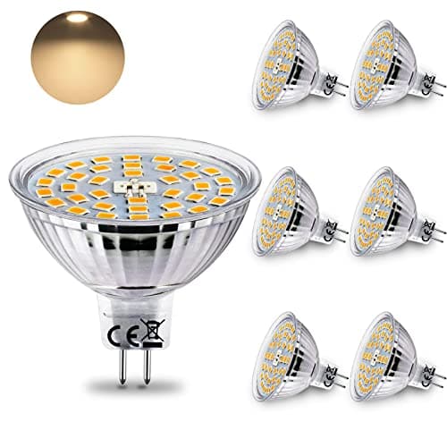 Image of HiBay 6X MR16 LED Bulbs 4W 400lm Warm White 3000K GU5.3 Bi-Pin Spot Light Replace 35W Halogen Light Bulbs AC/DC 12V Spotlights