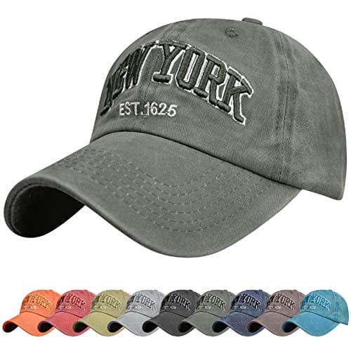 Image of UMIPUBO Unisex Baseball Cap Now York Embroidery Adjustable Cotton Summer Sun Hat Polo Style Classic Sports Casual Hip Hop Cap Peaked Cap for Men Women Dark Green