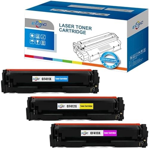 Image of ECSC Toner Cartridge CF411X,CF412X,CF413X For Printer, Compatible With HP Colour LaserJet Pro M452dn M452dw M452nw MFP M377dw MFP M477dw MFP M477fdn (C,M,Y, 3-Pack)
