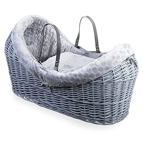 Image of Clair de Lune Marshmallow Grey Wrapover Noah Pod - Baby Moses Basket - Grey