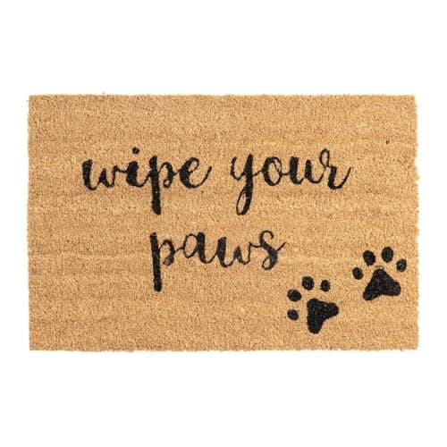Image of CKB LTD Wipe Your Paws Novelty Doormat - Funny Natural Coir Welcome Door Mat with Non Slip PVC Backing, Indoor Outdoor, Front Back, 60 x 40cm