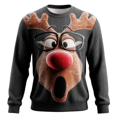 Image of Christmas Ugly Christmas Hoodies Men Women Funny 3D Print Patterns Sweatshirt Pullover Couples Xmas Party Cool Tracky Hooded Jumper with Pocket Ugly Xmas Jumper Pullover (Z3 Black,4XL)