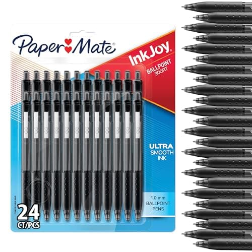 Image of Paper Mate InkJoy 300RT Retractable Ballpoint Pens | Medium Point (1.0mm) | Black Ink | 24 Count