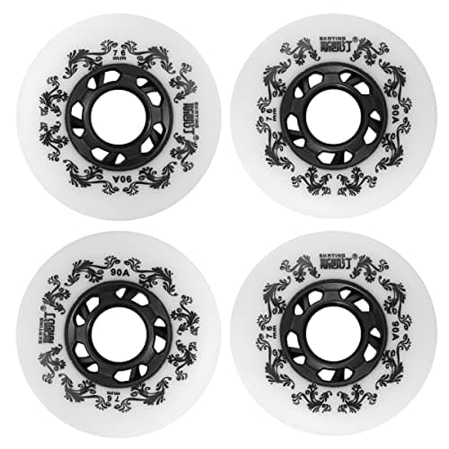Image of 4-Pack Inline Skate Wheels Outdoor 90A Inline Skate Replacement Wheels (76MM, White)