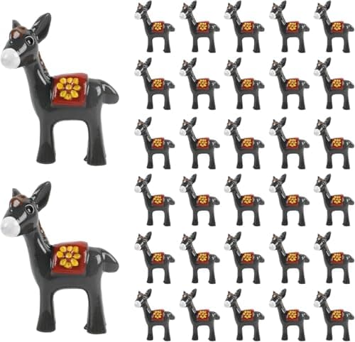 Image of HUIANER 30PCS Miniature Donkey Mini Donkey Figures Fairy Garden Donkey Resin Donkey Figurine Moss Landscape Decoration DIY Craft Home Decor