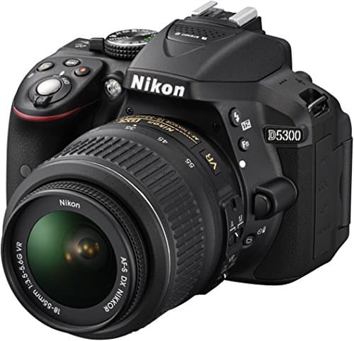 Image of Nikon D5300 Digital SLR Camera with 18-55mm VR Lens Kit - Black (24.2 MP) 3.2 inch LCD with Wi-Fi and GPS (Renewed)