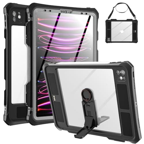 Image of AICase for iPad Pro 11" 2020/2021/2022 Waterproof Case, Underwater Protection Dustproof Shockproof with 360° Full Body Protection Case with Lanyard Kickstand