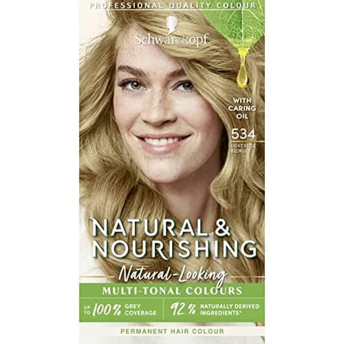 Image of Schwarzkopf Natural & Nourishing 534 Light Beige Blonde Permanent Blonde Hair Dye Vegan