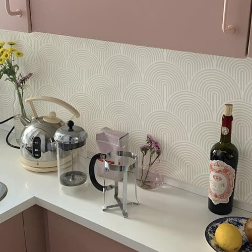 Image of Alwayspon Tile Sticker, Beige Self Adhesive Stick on Tiles Transfer Sticker for Bathroom Kitchen, Splashback, Peel and Stick Vinyl Floor Wall Tiles Sticker, 10PcsX15cm/6inch