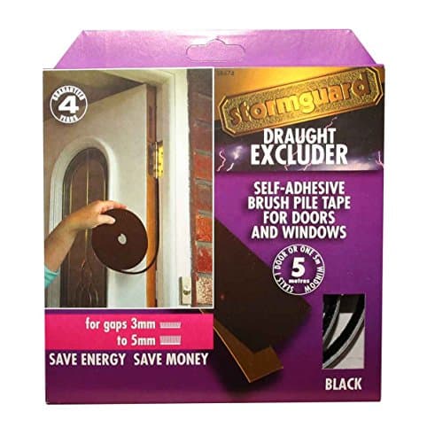 Image of Black Brush Pile Draught excluder Weather proofing Seal self Adhesive by Stormguard