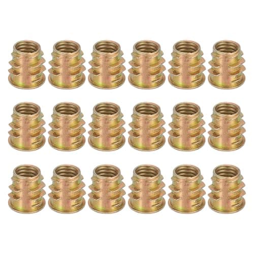 Image of sourcing map 18 Pcs Threaded Inserts for Wood, Zinc Alloy M8 Thread Inserts Nuts Hex Socket Drive Screw 13mm Length for Furniture, Cabinet, Tables and Chairs