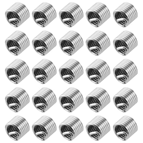 Image of sourcing map 50pcs Wire Thread Inserts 3/8-16 UNC 1.5D(9/16") 304 Stainless Steel Helical Type Coiled Thread Repair Kit Wire Screw Threaded Sleeve Sheath for Mechanical Equipment