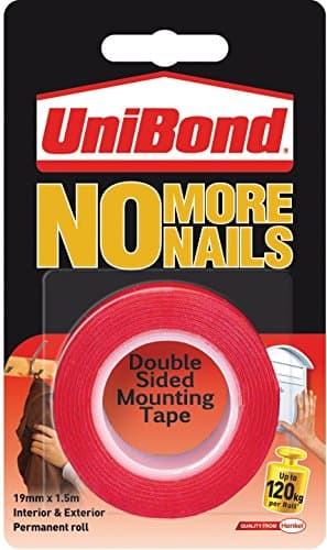 Image of 12 X UniBond No More Nails Permanent Roll - 19 mm x 1.5 m Mounting Tape