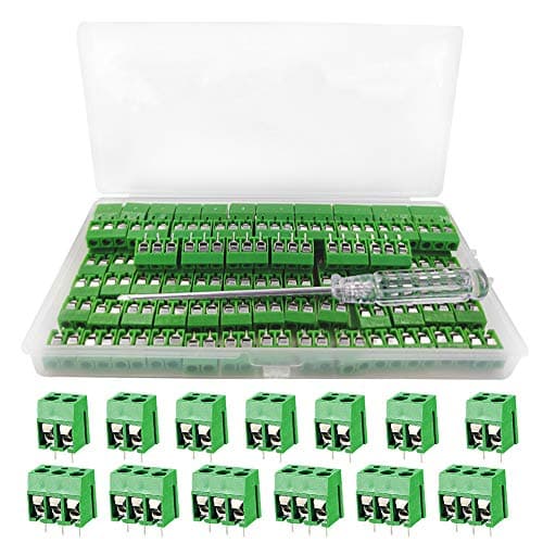 Image of YIXISI 100 PCS Universal PCB Board Kit, 5mm Pitch 2-Pin & 3-Pin PCB Mount Screw Terminal Block Connector for Arduino (80 × 2-Pin, 20 × 3-Pin)