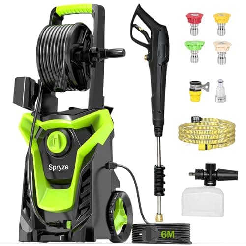Image of Pressure Washers, 2000W 160Bar 540L/H Jet Washers Pressure Washers with Foam Cannon, 4 Nozzles, 8M High-Pressure Hose, 6M Power Cord, Power Washer for Cars, Fences, Patios, Decks, Patios and Driveway