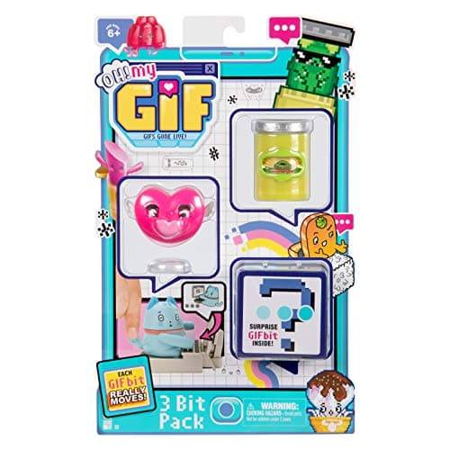 Image of OH! MY GIF 3 Bit Toy Pack - Puggo & Heartie Collectable Real Life Animated Figures Plus Mystery Toy & GIF Download