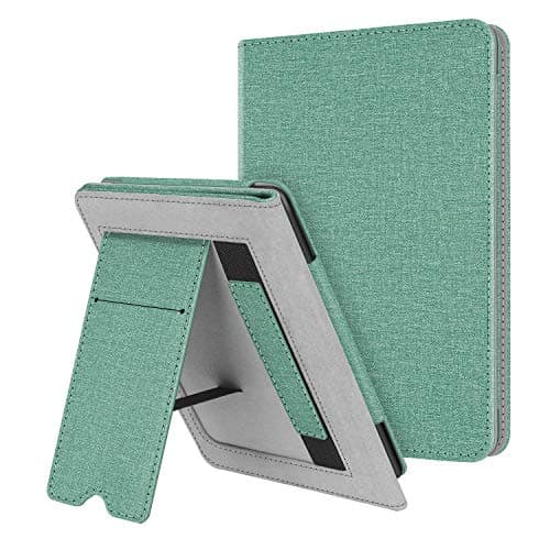 Image of FINTIE Stand Case for 6" Kindle Paperwhite (Fits 10th Generation 2018 and All Paperwhite Generations Prior to 2018) - Premium PU Leather Sleeve Cover with Card Slot and Hand Strap, Sage