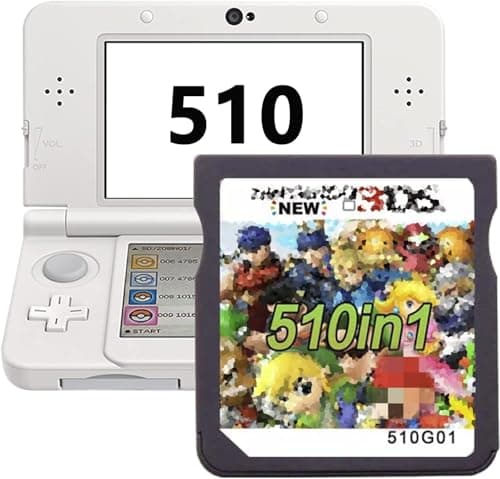 Image of DS Game,510 in 1 Super Combo Game Cartridge,Contains 510 3ds Games,Retro Classic Games Card Suitable for NDS, NDSi, 3DS, New, DS, 2DS, DS Lite